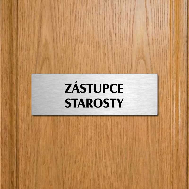 Zástupce starosty, 200x66mm, stříbrná popiska s imitacemi šroubků